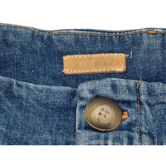 Pilcro Jeans Womens 28 Blue Denim High Rise Wide Leg Crop Stretch Made In Turkey - Picture 4 of 11